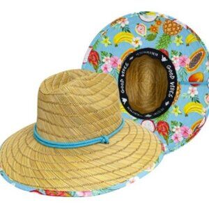 Peter Grimm Fruta hand woven Herringbone Weave Beach hat UPF 50+NWT 🆕📦⌚🏃💨🚚